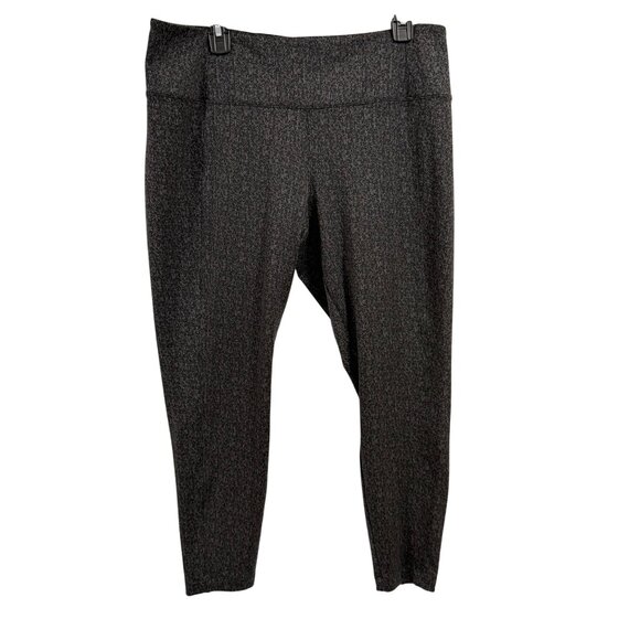 Athleta Delancey Textured‎ Tight Leggings Size XL Black and Gray - Picture 1 of 8